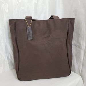 Mambo Women's Brown Suede Leather Tote Shoulder Bag